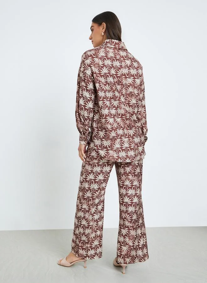 Styli  Women Printed Oversized Short And Trousers Co-Ords for Women | Best Price UAE